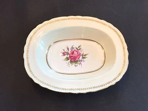 Rare Aynsley Bone China Essex 7767 OVAL VEGETABLE SERVING BOWL Rose England Gold - Bild 1 von 6