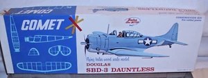 COMET SBD-3 DAUNTLESS WWII AIRCRAFT BALSA WOOD KIT 3401 - Picture 1 of 4