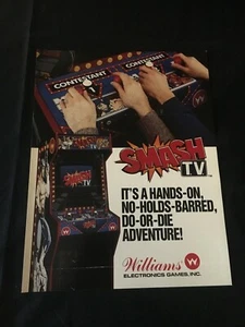 Williams Smash Fernseher Flipper Maschine Flyer, 1990 Neu aus altem Lagerbestand - Bild 1 von 2