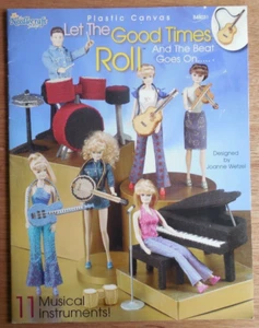 Plastic Canvas "Let the Good Times Roll" w 11 Fashion Doll Musical Instruments - Picture 1 of 4