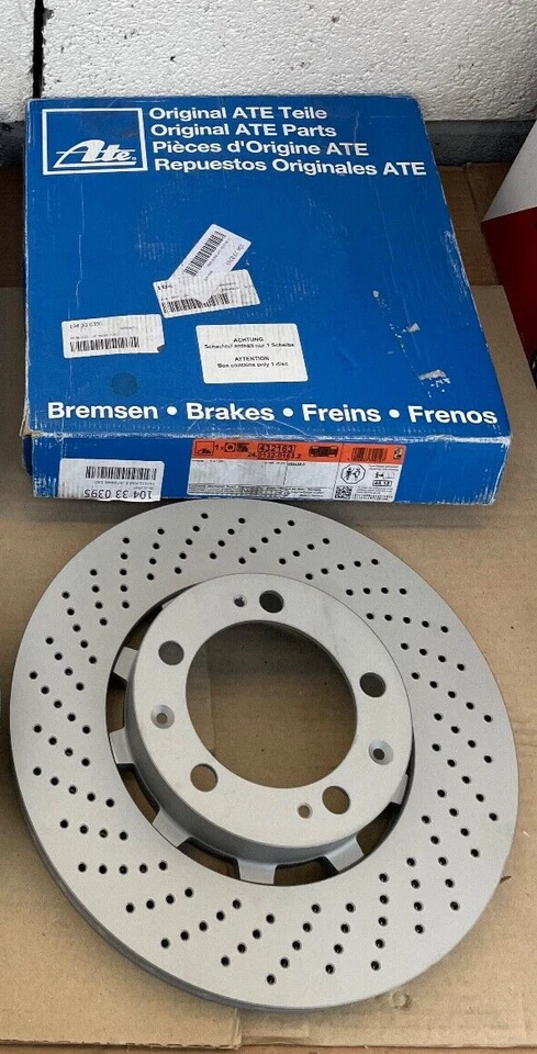 FRONT LEFT BRAKE DISC 322mm FITS PORSCHE 911 993 99335104510 ATE 24.0132-0163.2 - Image 1 of 4