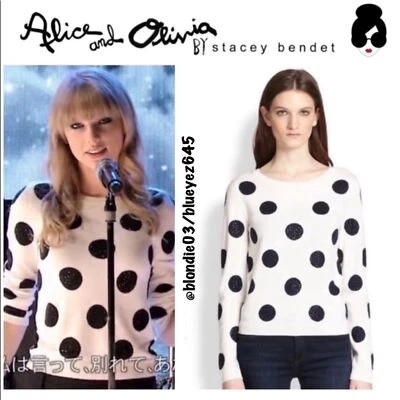 Alice + Olivia Celyn rhinestone polka dot sweater S - Imagem 1 de 4