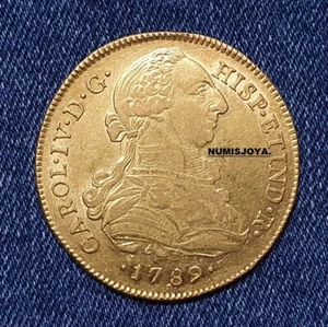 PERÚ año 1789 IJ Carlos IV. 8 Escudos ORO Lima. Busto de Carlos III. Peso 27,03. - Bild 1 von 5