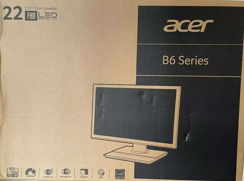 Acer - B226HQL - 21.5" Full HD LED LCD Monitor - 16:9 - Dark Gray - Image 1 of 2