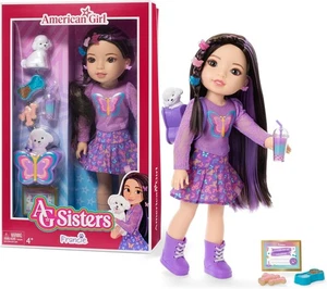 American Girl, AG Sisters Francie bambola, con occhi marroni, lunghi capelli castano scuro con - Foto 1 di 6