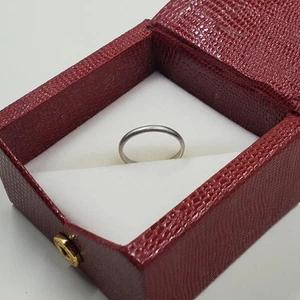 Benchmark Platinum 2mm Stackable Dome Band Ring – Size 4.75 Brushed Finish - Picture 1 of 8