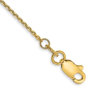 Cable de oro amarillo de 14 k de 0,95 mm corte diamante con broche de langosta tobillera 9" 1,04 gm - Imagen 1 de 2