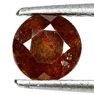 1.87 Ct Sizzling Perfect Round 7.4 MM Yellowish Orange Spain Natural Sphalerite - Bild 1 von 4