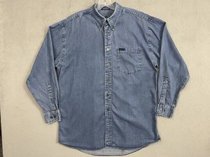 Pendleton Dress Denim Shirt Men's Medium Blue Button Down Long Sleeve Tencel - Picture 1 of 12