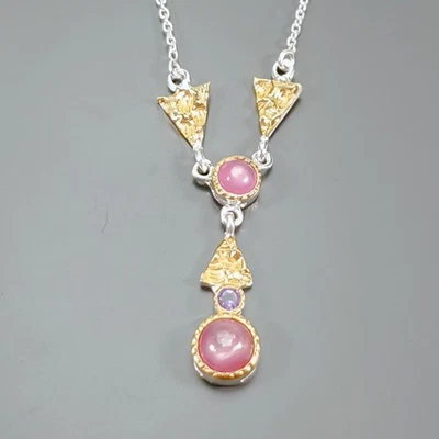 Jewellery Ruby Necklace 925 Sterling Silver 18.5"/N27484 - Image 1 of 4