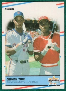 Darryl Strawberry & Eric Davis - 1988 Fleer #637 - Super Star Baseballkarte - Bild 1 von 2