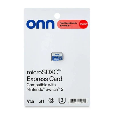 Onn 256GB Micro SDXC Express Card Nintendo Switch 2 Compatible Speeds Up 800MB/s - Image 1 of 4