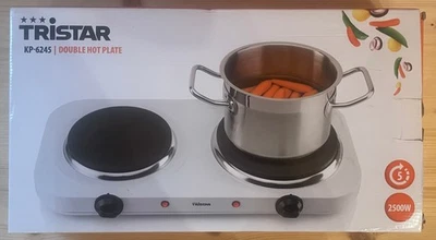 Doppia Piastra Elettrica 2500W  x Cucinare Fornello Termostati Regolabili Bianco - Immagine 1 di 3