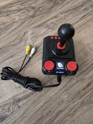 Konsole Commodore C 64 Joystick toylobsten.com mit Kabel und Chinch Stecker - Bild 1 von 3