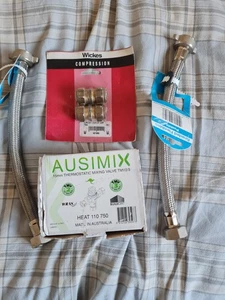 Ausimix Thermostatic 15mm Valve , 2 X Conn And Valve And 2 X Compression Set - Picture 1 of 4