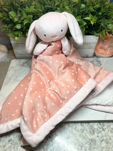 Modern Moments by Gerber Bunny Rabbit Lovey Plush Pink Coral Polka Dot Big 25x25 - Picture 1 of 4