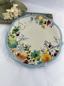 Pioneer Woman Stoneware China Willow Blue Dinner Plate 10.75” Floral Country - Picture 1 of 3