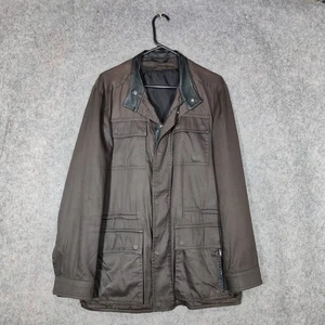 Z Zegna Jacket Mens Size Small Brown Leather Trim Field Pockets Utilty Military - Picture 1 of 19