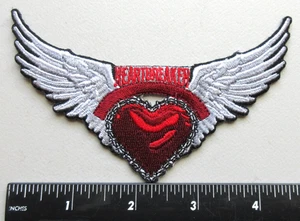❤️HEARTBREAKER RED HEART WITH WINGS VEST JACKET CLOTHING SEW ON PATCH - Picture 1 of 4
