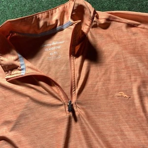 Camisa Tommy Bahama Para Hombres XXL 2X Naranja Golf Cuarto Activo 1/4 Cremallera Islandzone - Imagen 1 de 10