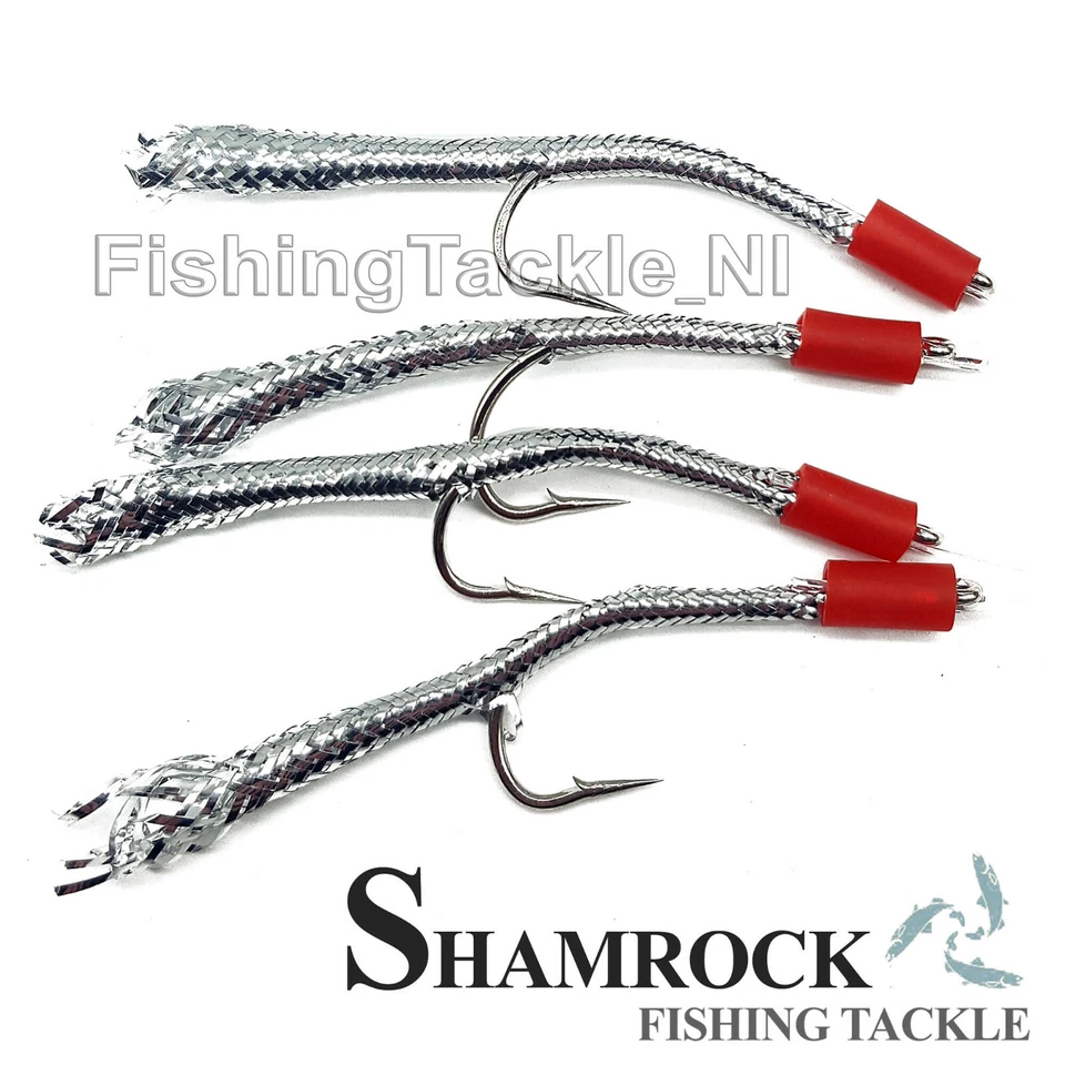 Shamrock Irish Tackle 'Silver Mackerel Bashers' 4 Hook Sea Fishing Rigs Sabiki - Image 1 of 1