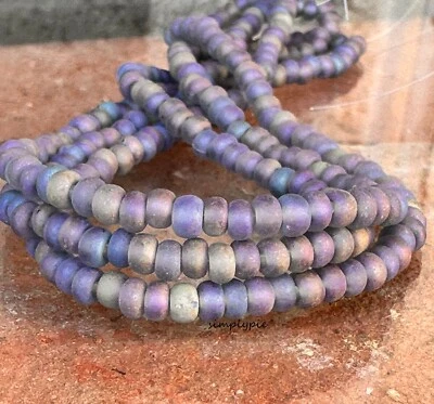 6/0 cuentas de semillas de vidrio checo arco iris gris ahumado esmerilado de 10 pulgadas de largo #MIDRW Foto 1 de 4