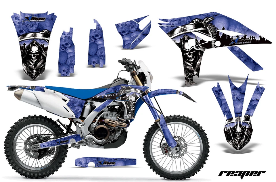 Kit de gráficos para moto de cross calcomanía adhesiva envoltura para Yamaha WR450F 2012-2015 REAPER BLU Foto 1 de 1