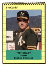 1991 Southern Oregon A's ProCards #3842 Tony Scharff Margate Florida FL Card