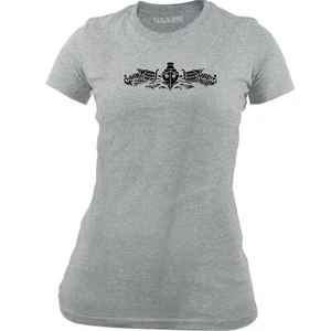 Women's Officially Licensed Navy Surface Warfare Badge Subdued T-Shirt - Picture 1 of 5