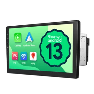 Double DIN 10.1" IPS Touch Screen Android Auto 13 Car Stereo Radio Apple CarPlay - Picture 1 of 30