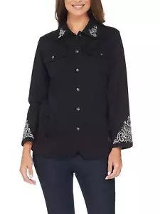 QUACKER FACTORY Webjacke Größe M mit Rollverzierung SCHWARZ - Bild 1 von 3