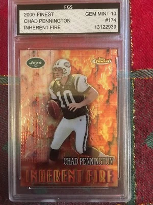 2000 Finest #174 Chad Pennington and Peyton Manning Inherent Fire FGS GEM MINT10 - Image 1 of 2