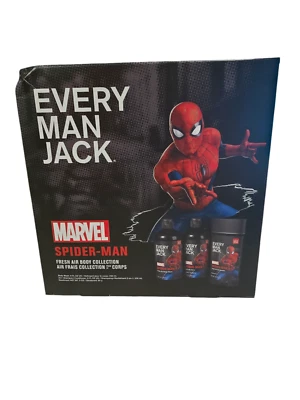 Every Man Jack Marvel Spider-Man Fresh Air Body Collection Deodorant Shampoo NEW - Image 1 of 4