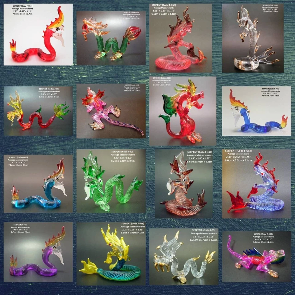 BEAUTIFUL Glass SERPENT Glass DRAGON Glass LIZARD Glass Animal Figurine Ornament - Image 1 of 1