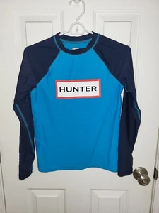 EUC Hunter for Target Boys Light & Navy Blue Crew Neck LS Rash Guard Swim Top L - Picture 1 of 4