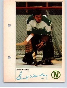 HOCKEY PHOTO 1970 SUN LIFE ACTION PLAYERS MINNESOTA GOALIE LORNE GUMP WORSLEY - Imagen 1 de 2