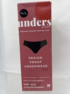 UNDERS M/L BRIEF Period Proof Underwear Regular Absorb Black  Panty COMBINESHIP - Picture 1 of 5