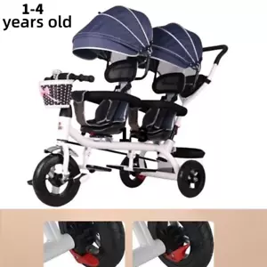 Children Tricycle Toddler Stroller Ride-On Toy Kids Stroller Walker 2 Seats - Picture 1 of 14