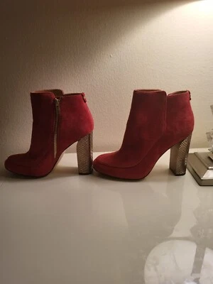 calvin klein ankle booties Metal Heels size 9 orange/red - Image 1 of 4
