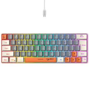 Membrane Keyboard 63- Colourful Wired Keyboard Gaming USB-C N3C1 - Picture 1 of 11