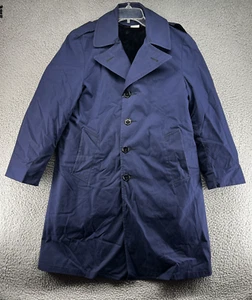 US Military Raincoat Mens 34S Blue Removable Liner Trench Coat 80s 90s - Picture 1 of 9