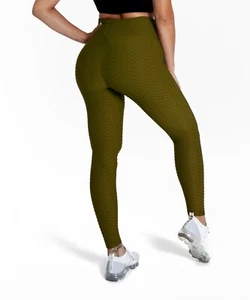 Ruched Scrunch Butt Lifting Texture Leggings High Waisted Workout Yoga Pants  - Picture 1 of 14