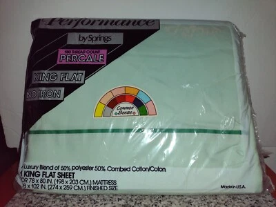 Lençóis KING - Performance by Springs Mint SAGE cor 180 fios contagem. Antigo. - Imagem 1 de 4