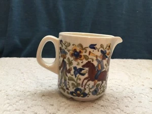 Troubadour Villeroy & Boch Mini Creamer Horses Blue Bird Flowers - Picture 1 of 5