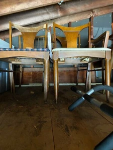 MCM Walnut Dining Room Chairs (6), Table, and Chest - Picture 1 of 1