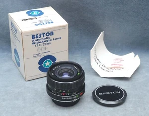 BESTON AUTOMATIC 28MM f2.8 WIDE ANGLE CAMERA LENS IN BOX W/CAPS, MINOLTA MD MF - Picture 1 of 3