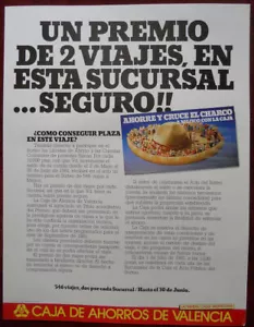 Poster ORIGINALE Spagna Caja De Ahorros Valencia Cassa di Risparmio Sombrero 1981 - Foto 1 di 1