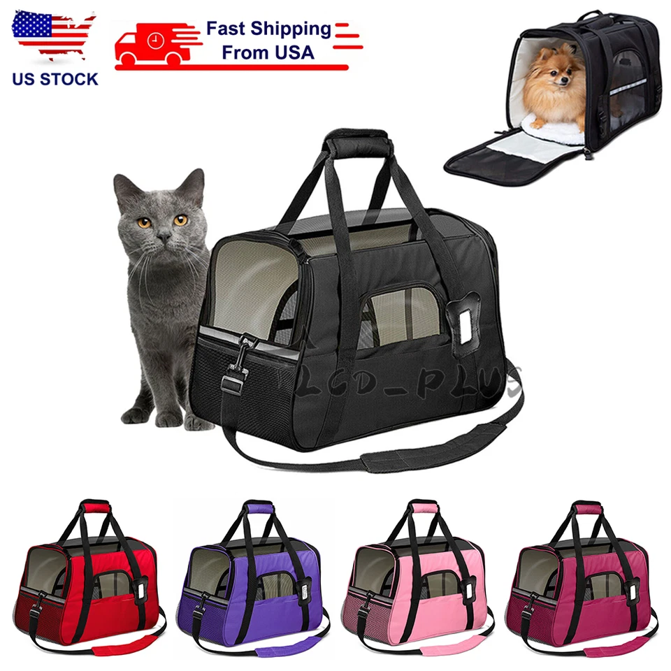 Pet Dog Cat Carrier Bag Soft Sided Comfort Travel Tote Case Airline Approved US