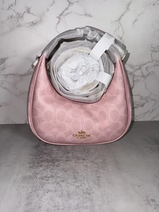 NWT COACH Powder Pink Carmen Crossbody In Signature Canvas CAM83 - Picture 1 of 9