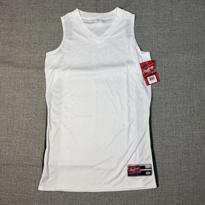 Camiseta deportiva de baloncesto sin mangas blanca/verde Rawlings talla mediana para mujer Foto 1 de 4